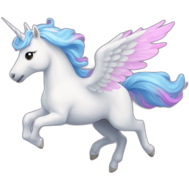 Magical unicorn flying emoji