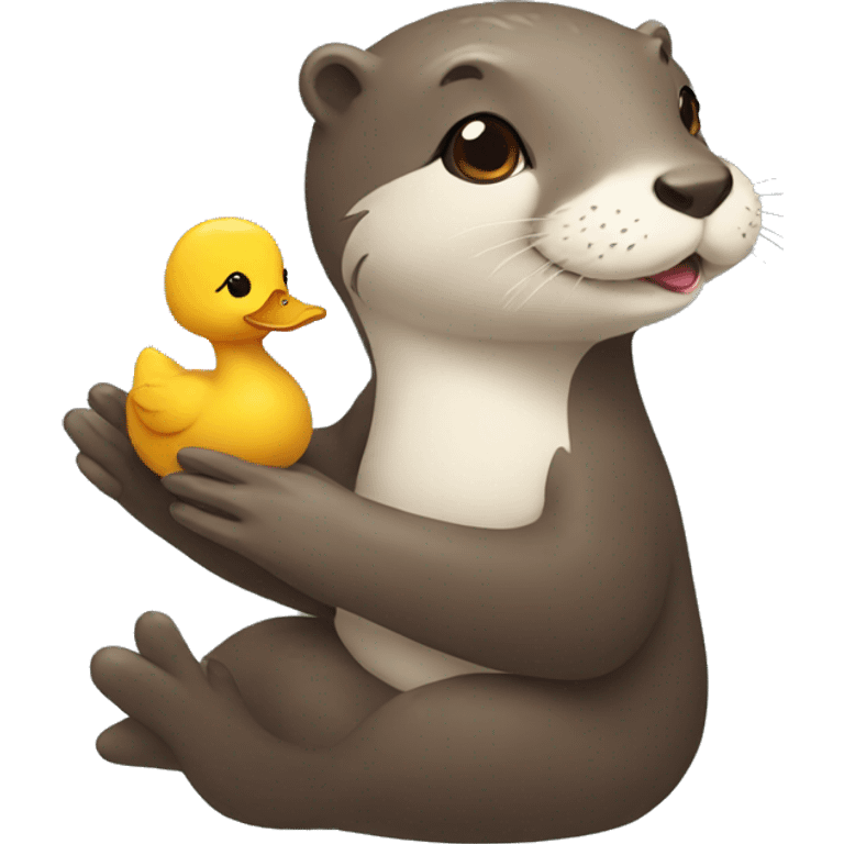 otter holding hands with a duck emoji