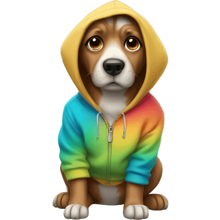 Dog wearing a hoodie emoji