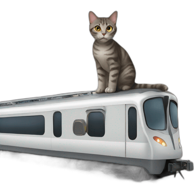 cat on top of a train emoji