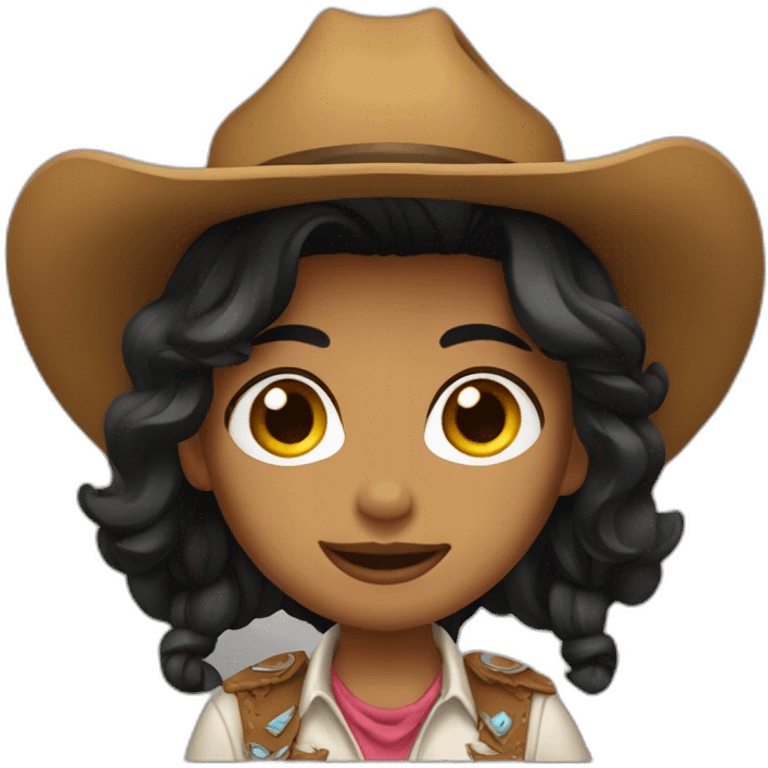 cowgirl straight black hair emoji