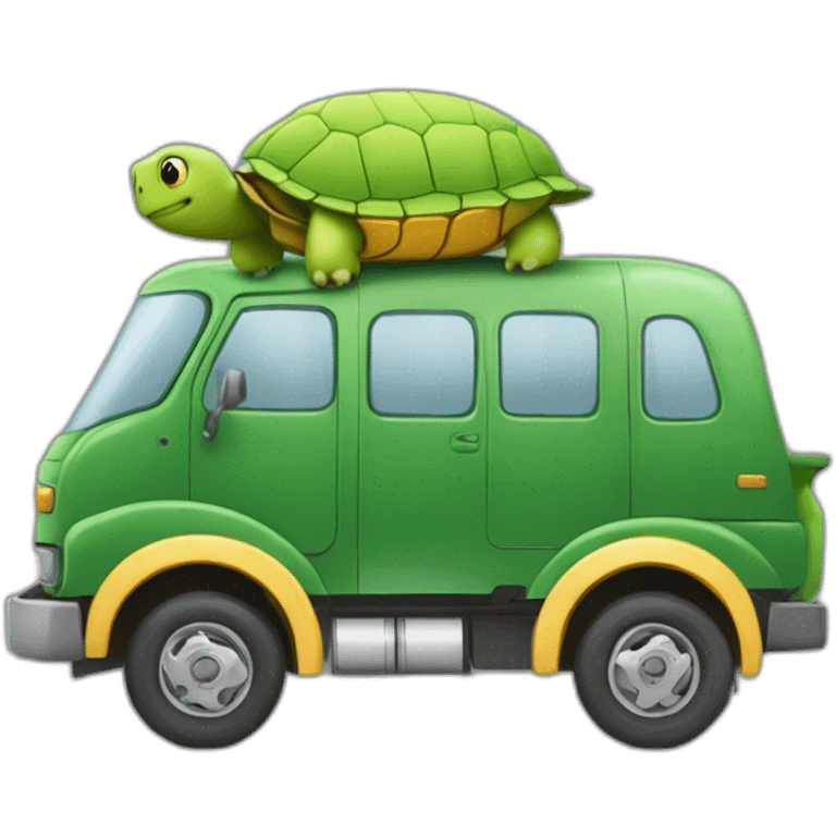 Camion de déménagement en forme de tortue emoji