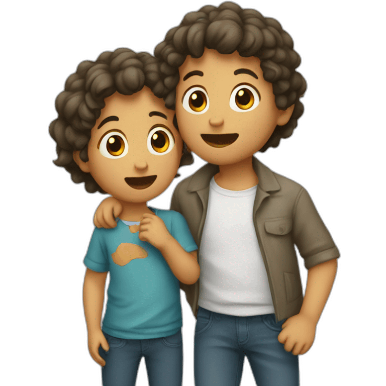 Dos niños abrazando emoji