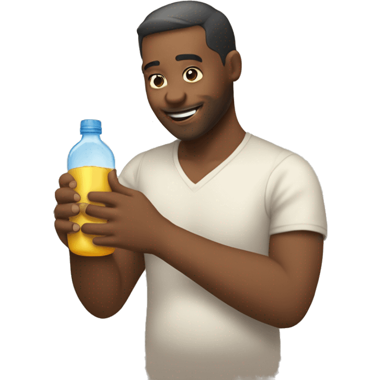 Man giving a bottle to baby  emoji