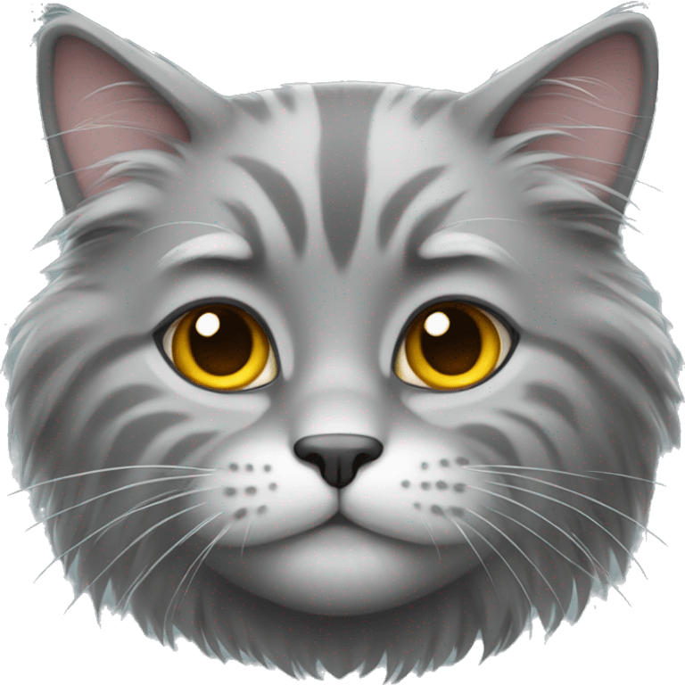 gray fluffy cat emoji