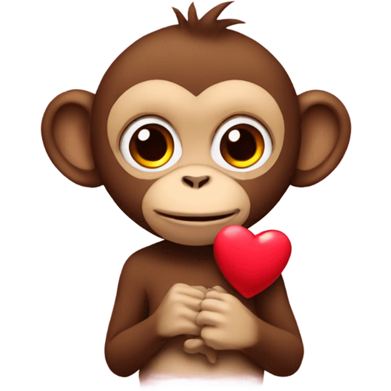 Monkey with hearts emoji