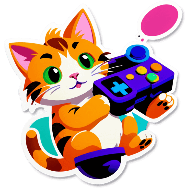 Cat playing gamecube emoji