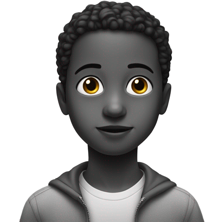 monochrome portrait of a boy emoji