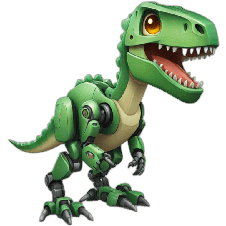 Dinosaure robot with H emoji