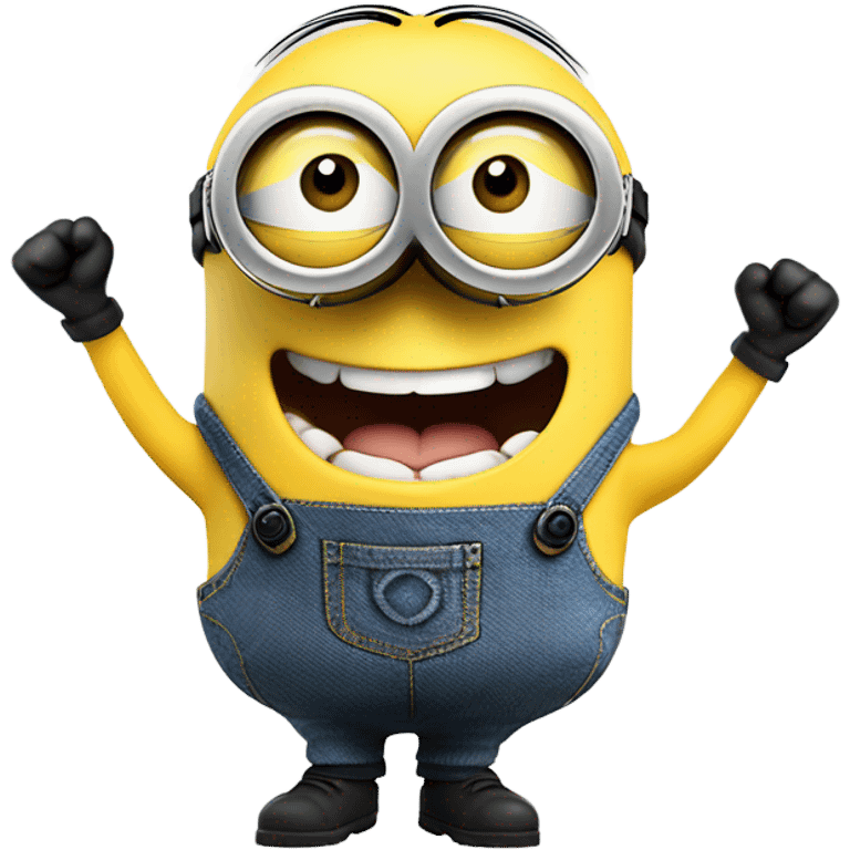 Minion grinning hard emoji