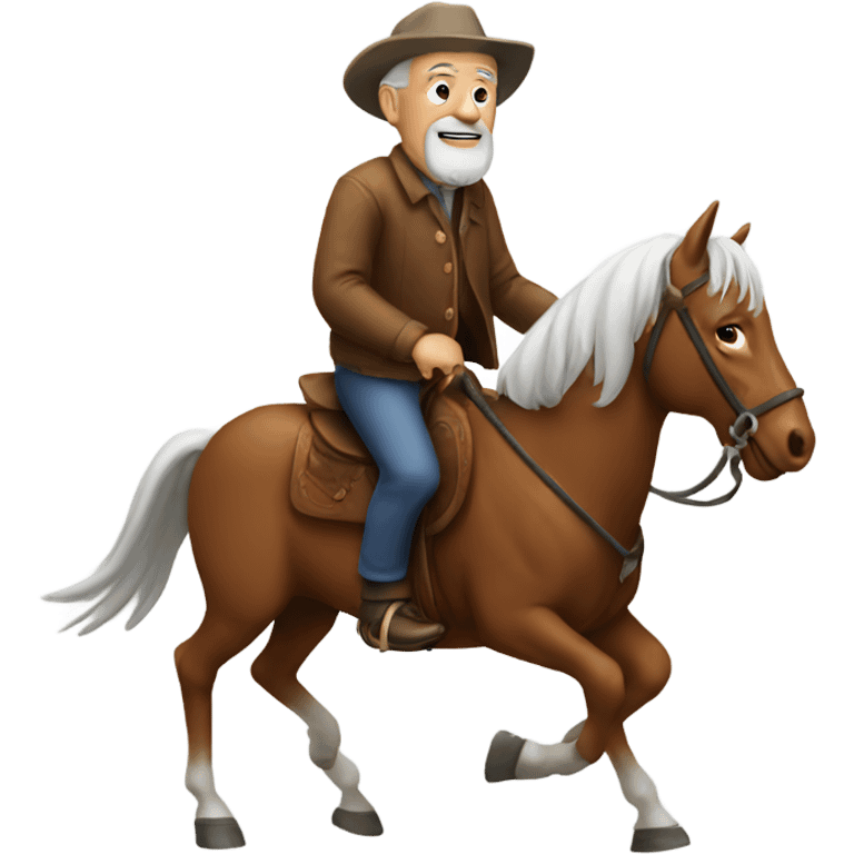 Old man riding a horse  emoji