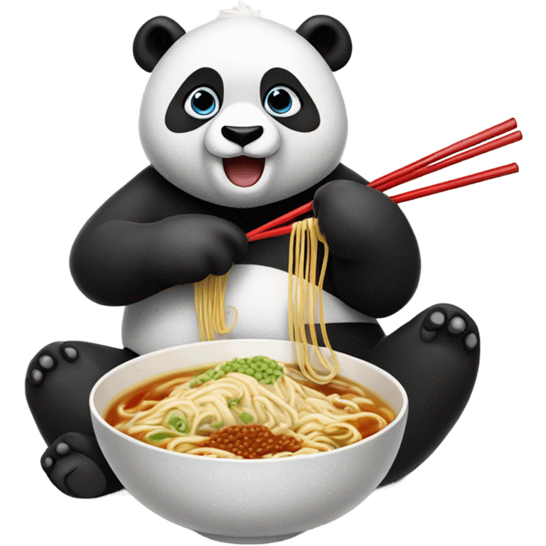 Panda eating ramen  emoji