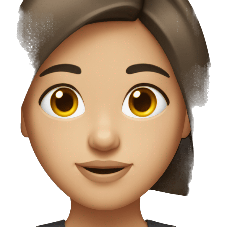 Brunette girl with double chin emoji