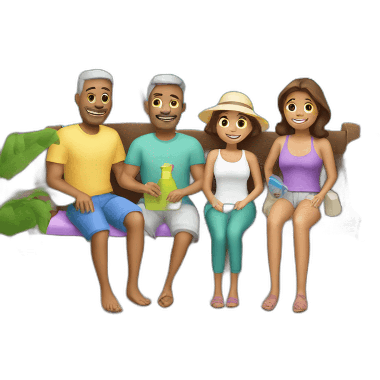 a white family vacation purple icon emoji