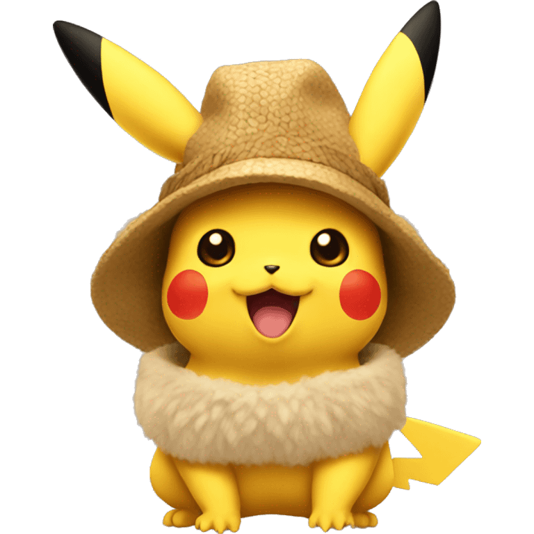 Pikachu wearing a hat emoji