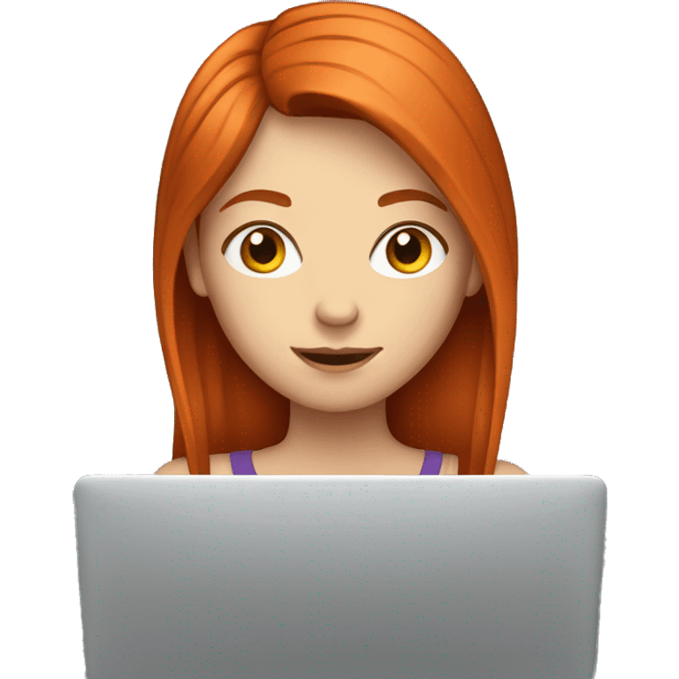 red-haired girl at a laptop emoji