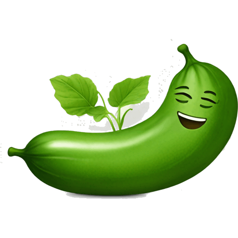 Smiley relaxing wearing cucumbers  emoji