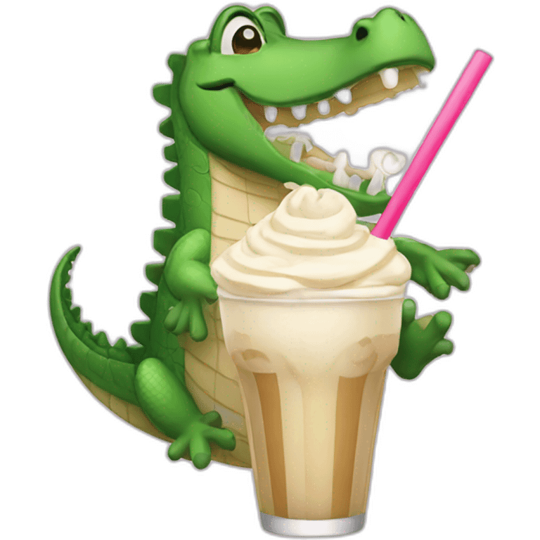 Crocodile with milkshake  emoji