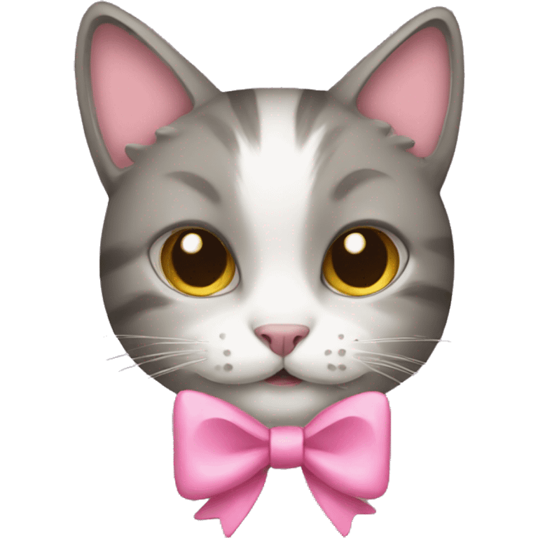 Cat with pink bow emoji