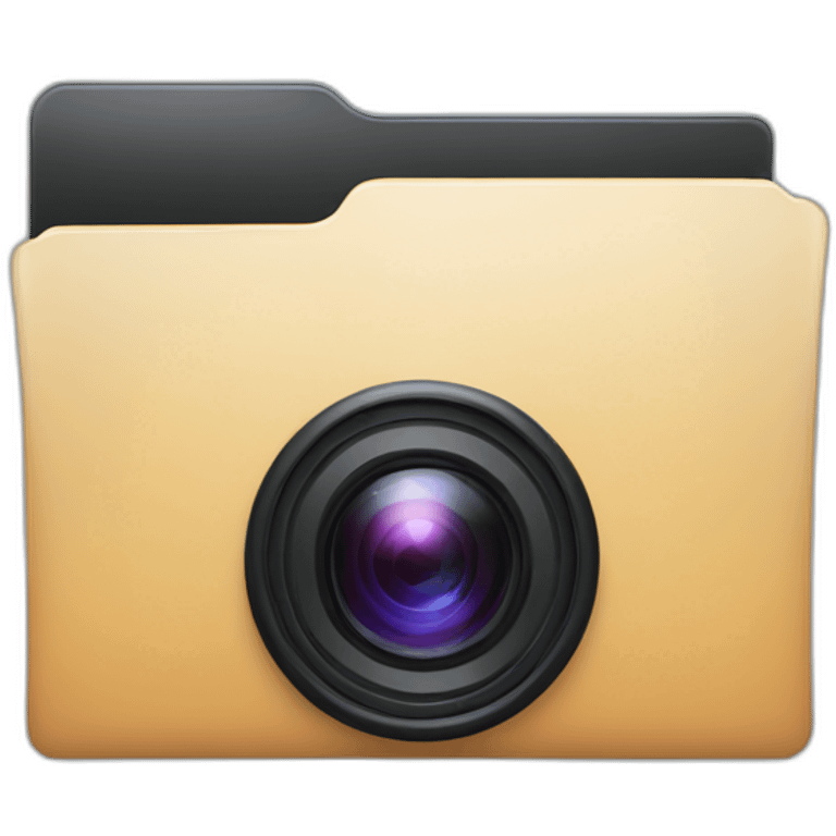 Folder with video camera emoji