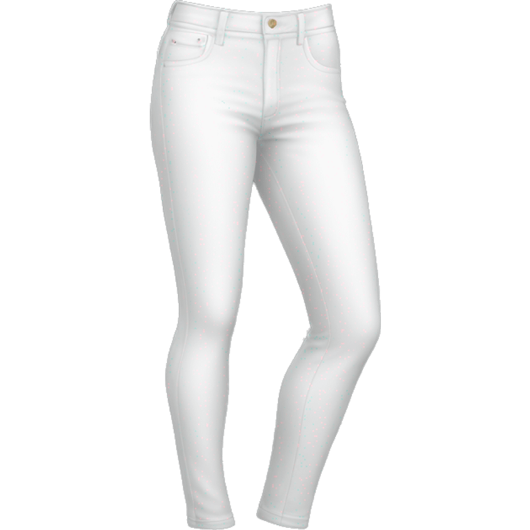 Realistic isolated side view of a pair of white jegging pants with ripe in them. emoji