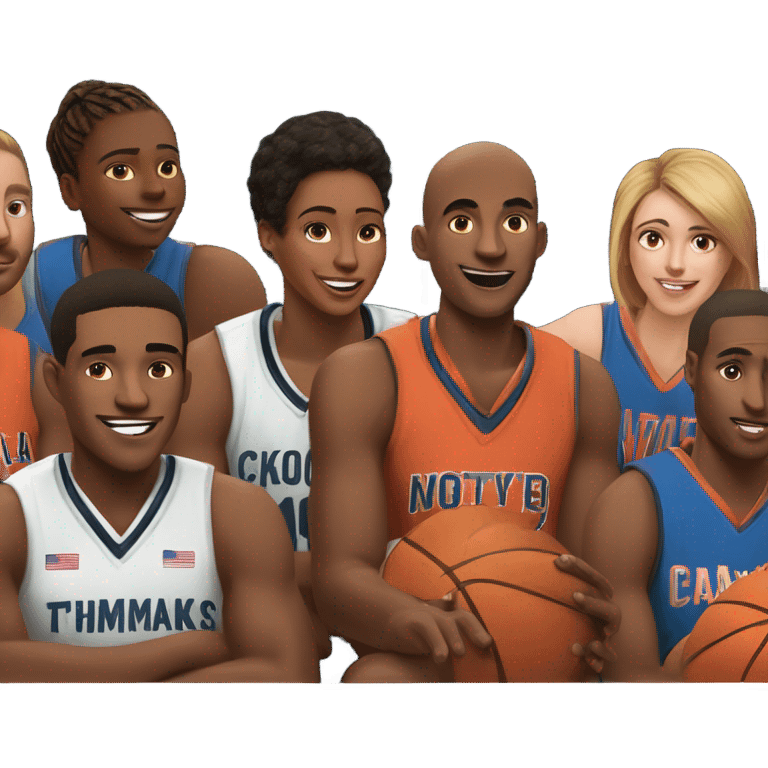 A basketball team sitting on a bus emoji