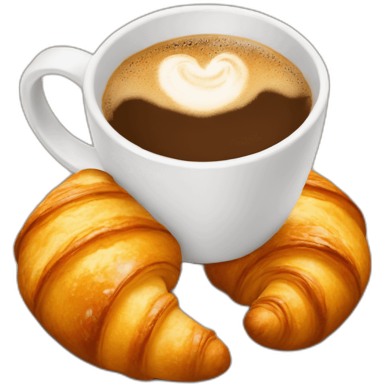 coffee with three croissants emoji