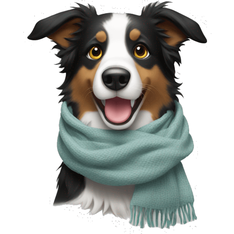 border collie with scarf emoji