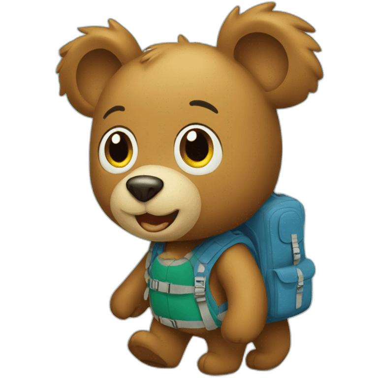 a bear going on holiday with a backpack emoji