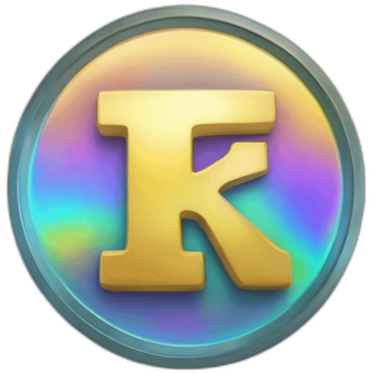 holographic-coin-with-k-symbol emoji