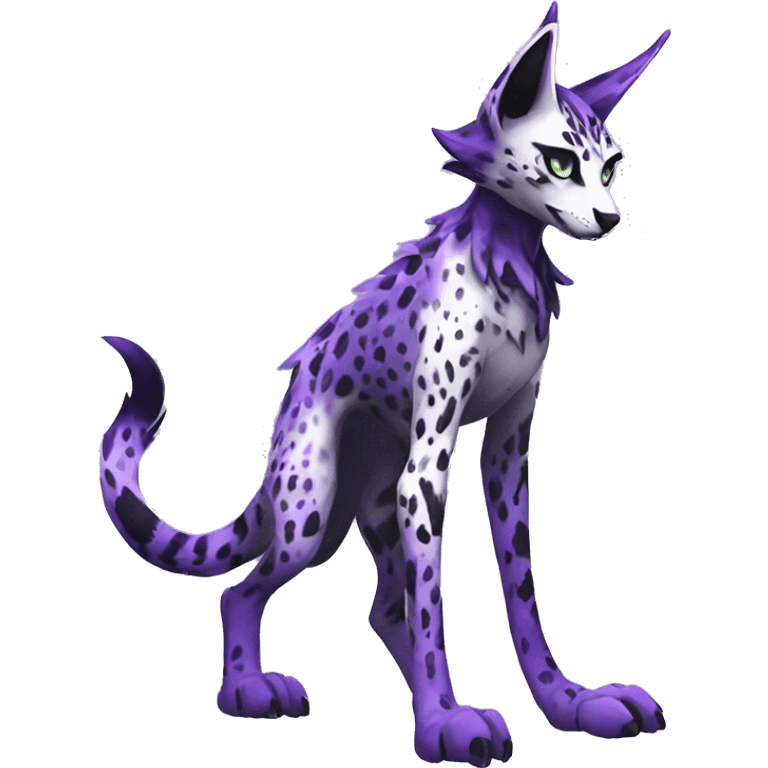 Epic Edgy Black White Purple ethereal eldritch Sergal-shiny sparkle starry Serval-Fionbri full body emoji