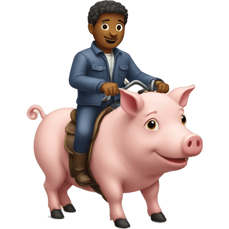 Man riding pig emoji