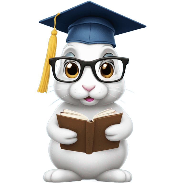 smart rabbit grad student emoji