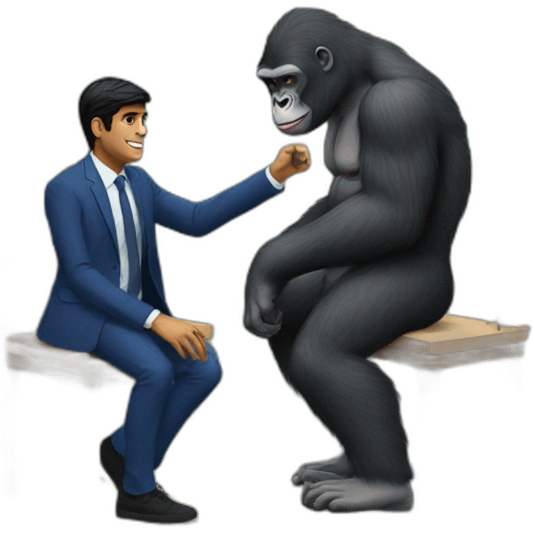 Gorilla meeting Rishi Sunak emoji