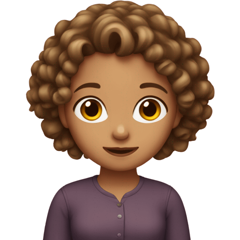 Girl with  curly brown hair  emoji