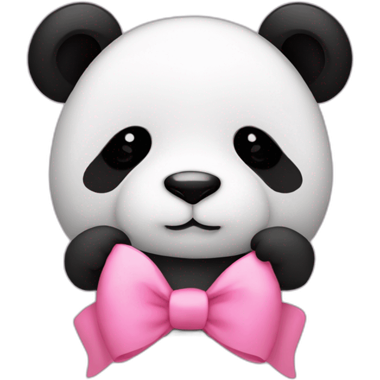 Panda sleeps with pink bow emoji