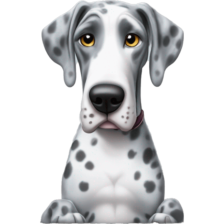 Blue Merle Great Dane playing piano emoji