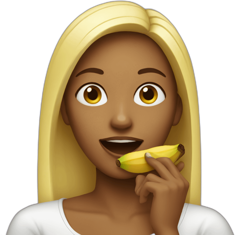 Woman eating banana emoji