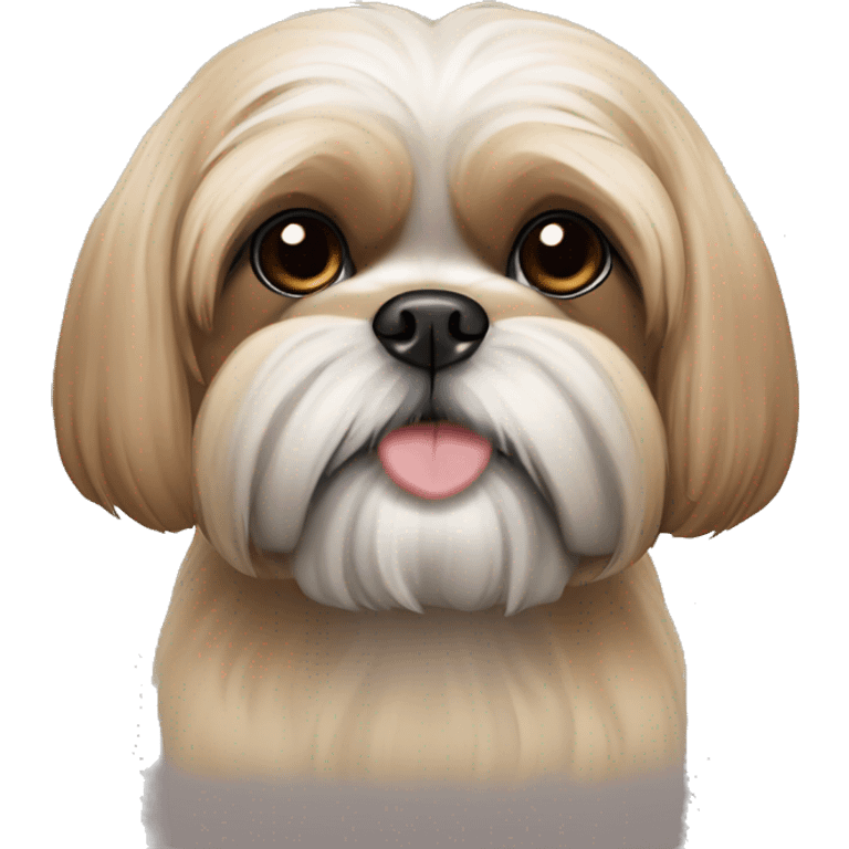 Solid tan  Shih Tzu dog with no eyes emoji