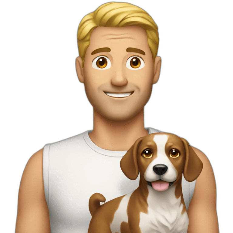 man with dog emoji