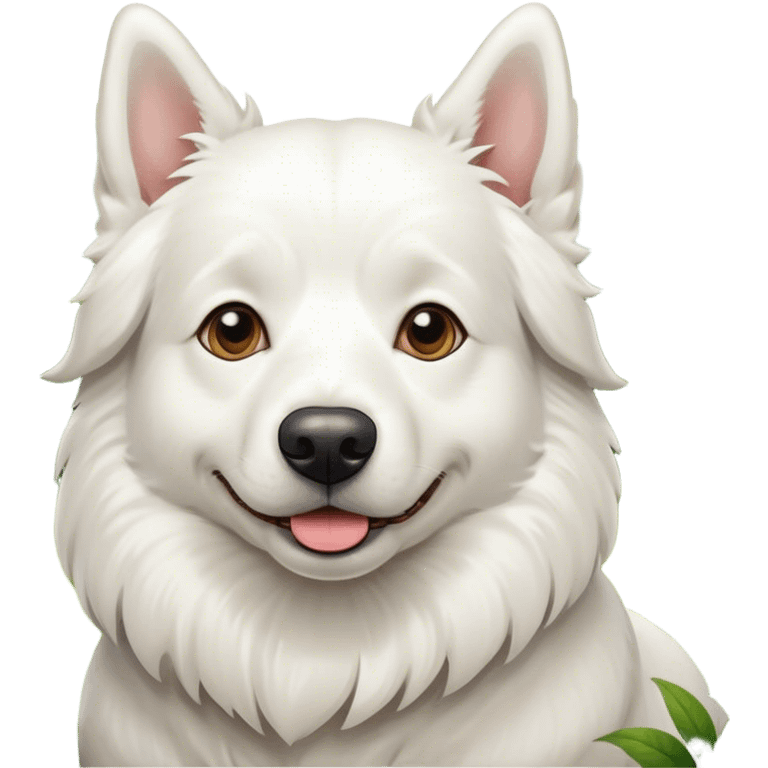 snowy dog in nature emoji