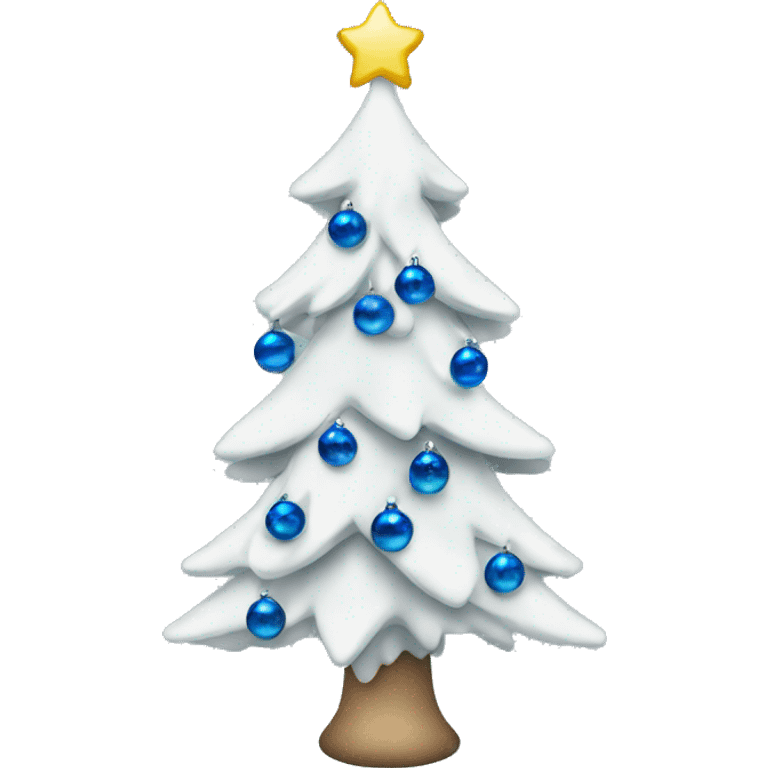 Christmas tree with blue decorations emoji