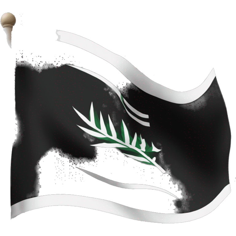 An all-black flag with white writing on it: لا إله إلا الله محمد رسول الله emoji