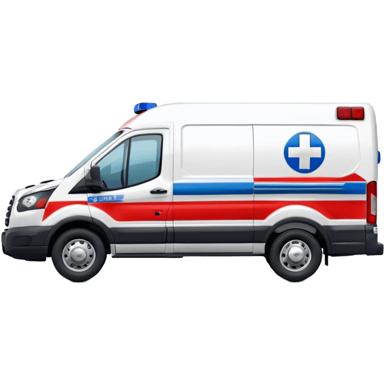 Ambulance - Ford Transit 350 (Model Year: 2021) (Iconic colour: White with red and blue lights) emoji