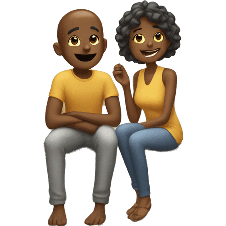 boy enjoying sunny moment with wife emoji