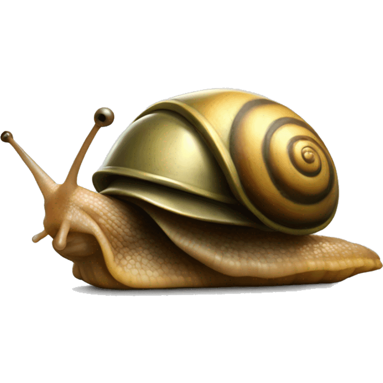 A snail with a soldier's helmet emoji