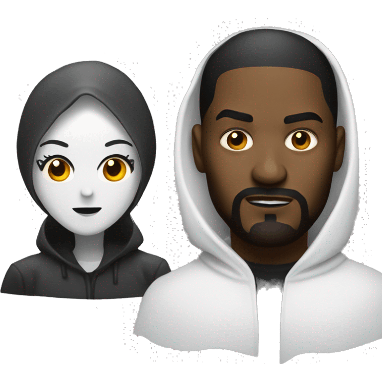 Male Ghostface and a girl ghostface emoji