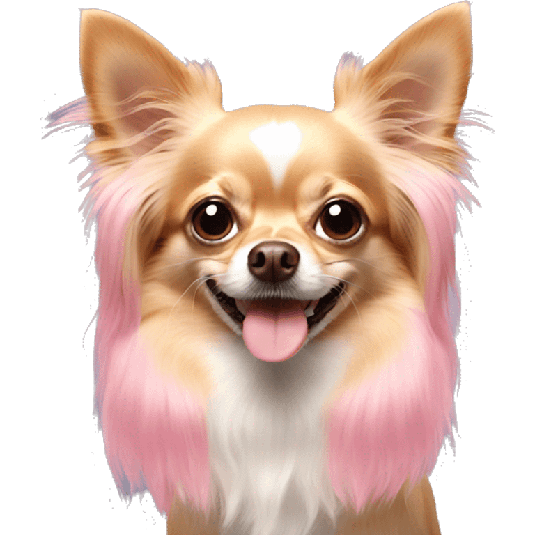 pink long-haired chihuahua face emoji