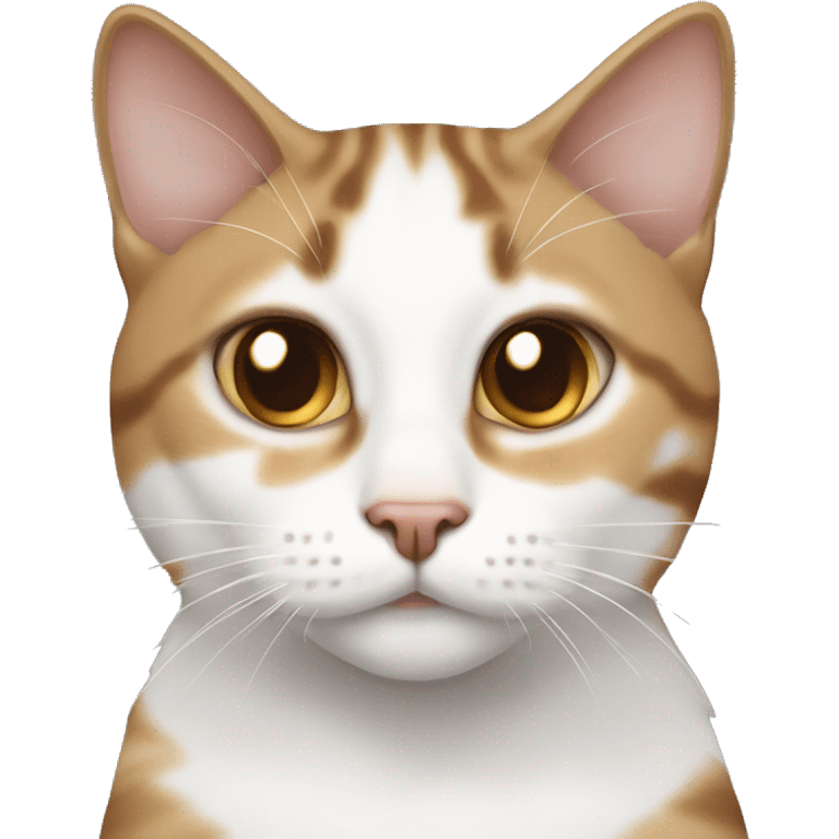 white and brown bicolor tabby cat with chipped ear emoji