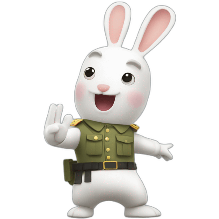 Ubisoft Rabbids doing military Salutation emoji